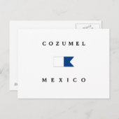Cozumel Mexico Alpha Dive Flag Briefkaart (Voorkant / Achterkant)