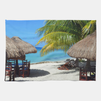 Cozumel Mexico Beach Hut Palm Tree Blauwgroen wate Theedoek