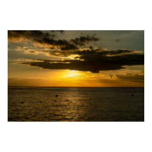 Cozumel Mexico Gouden Zonsondergang Oceaan