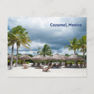 Cozumel, Mexico Mooi zandstrand, parasols Briefkaart