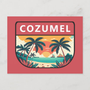 Cozumel Mexico Retro Embleem Briefkaart