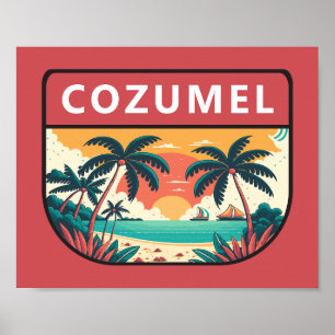Cozumel Mexico Retro Embleem Poster