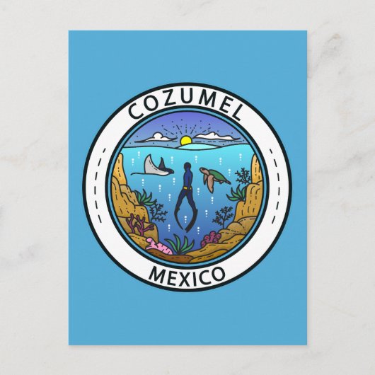 Cozumel Mexico Scuba Badge Briefkaart (Voorkant)