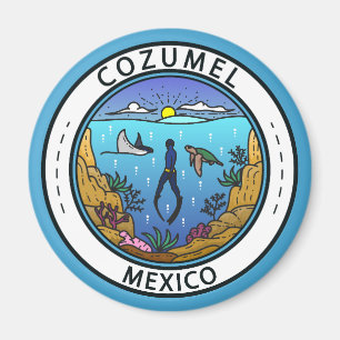 Cozumel Mexico Scuba Badge Magneet