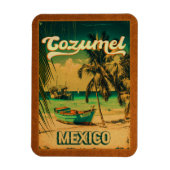 Cozumel Palm Tree Retro 80's Mexicaanse Playa Magneet (Verticaal)