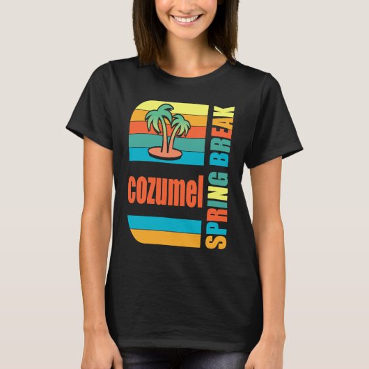 Cozumel Spring Break High School Retro Beach Graph T-shirt (Voorkant)