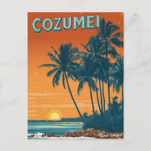 Cozumel vintage briefkaart (Voorkant)