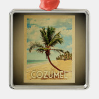 Cozumel Vintage voyage Ornement Palm Tree
