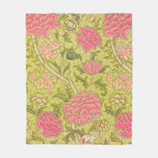 Cozy 19thc roze, groene gepatterde vlootsdeken fleece deken
