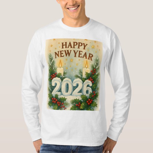 cozy 2026 happy new year Long Sleeve T-shirt (Voorkant)