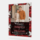 Cozy Anemones Charm Winter Wedding Acryl Bord (Hoek)
