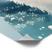 Cozy Arctic Fox Nursery Wall Art Watercolor Poster (Coin)