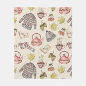 Cozy Autumn Elements Pattern Fleece Deken (Voorkant)