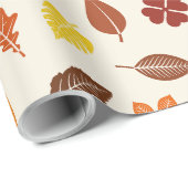 Cozy Autumn Fall Leaves Cadeaupapier (Rol Hoek)