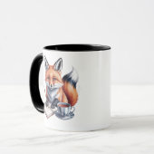 Cozy Autumn Fox Watercolor Mug Mok (Voorkant links)