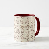 Cozy Autumn Harvest Doodle Pattern Mug (Devant droit)