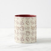 Cozy Autumn Harvest Doodle Pattern Mug Mok (Midden)