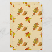 Cozy autumn mapel leaves oak leaves briefpapier (Voorkant / Achterkant)