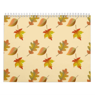 Cozy autumn mapel leaves oak leaves kalender