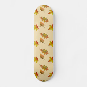 Cozy autumn mapel leaves oak leaves skateboard