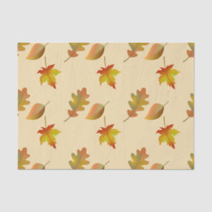 Cozy autumn mapel leaves oak leaves tissuepapier