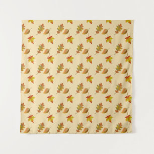 Cozy autumn mapel leaves oak leaves wandkleed