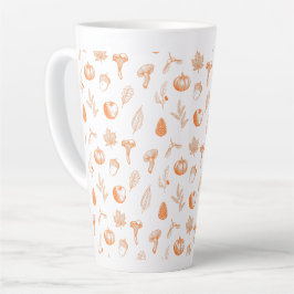 Cozy Autumn Pattern Latte Mok