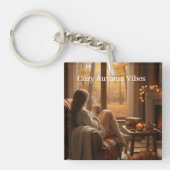 Cozy Autumn Vibes | Personalized Fall Cabin Window Sleutelhanger (Voorkant)