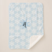Cozy Baby's monogram Snowflake Sherpa Blanket Deken (Voorkant)