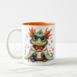 Cozy Bearded Dragon - Dragon in Blanket  Coffee Tweekleurige Koffiemok