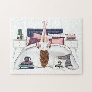 Cozy Bedroom Reading Scene Artwork for Book Lovers Legpuzzel