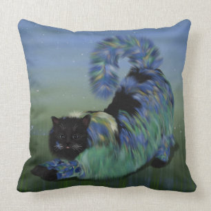 Cozy Black Fluffy Lillie Cat Kussen
