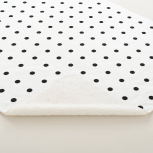 Cozy Black Polka Dot Pattern Sherpa Deken