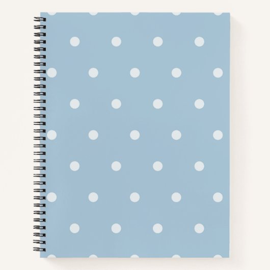 Cozy Blue Polka Dot Pattern, White Dotted Print Notitieboek (Voorkant)