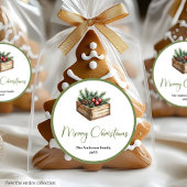 Cozy Boho Classic Holiday Gift Wrap Round Stickers