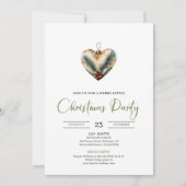 Cozy Boho Earthy Botanical Christmas Dinner Invitе Kaart (Voorkant)