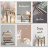 Cozy Book Club Reading Aesthetic Sticker Sheet (Voorkant)