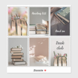 Cozy Book Club Reading Aesthetic Sticker Sheet