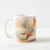 Cozy Bookish Cat Abstract Coffee Mug – Soft Pastel (Gauche)