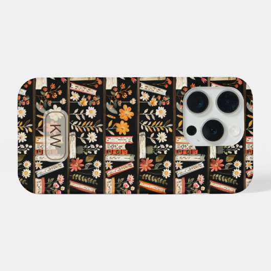 Cozy Bookshelf Monogram Phone Case (Verso Horizontal)