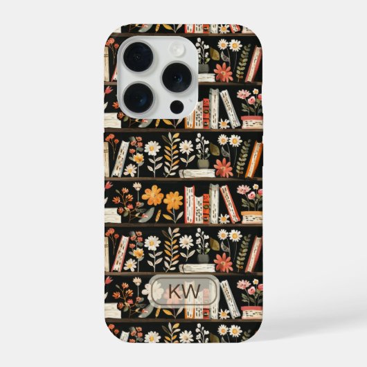 Cozy Bookshelf Monogram Phone Case iPhone Hoesje (Achterkant)