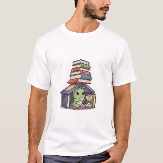 Cozy Bookworm's Tea Time Hideaway T-shirt (Voorkant)