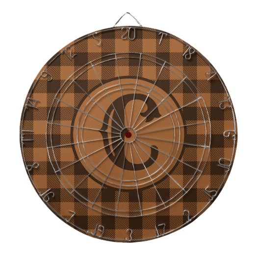 Cozy Brown Pset Buffalo Print Patroon Dartbord (Voorkant)