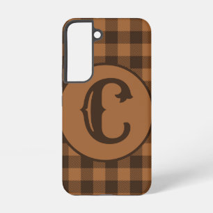Cozy Brown Pset Buffalo Print Patroon Samsung Galaxy Hoesje