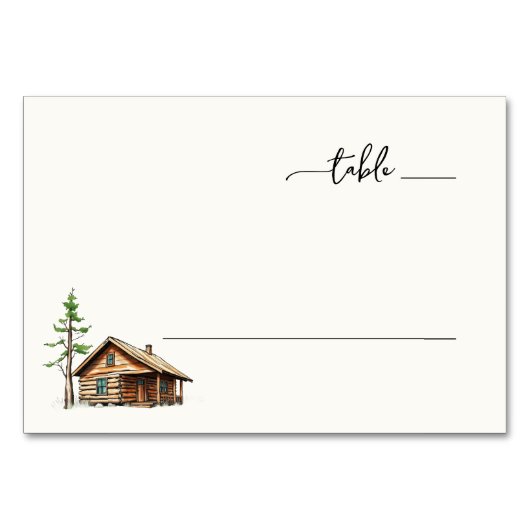 Cozy Brown Watercolor Cabin Illustration Kaart (Voorkant)