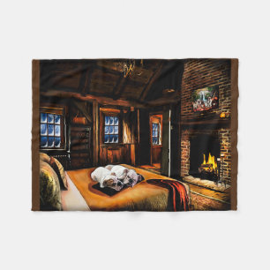 Cozy Bulldogs in een Cabin Fleece Deken