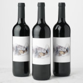 Cozy Cabin in de Bossen Wijn Etiket (Flessen)