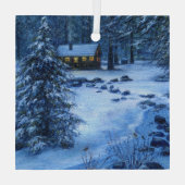 Cozy Cabin the Snow Glas Ornament (Achterkant)