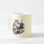 Cozy Calico Cat Personalized Reading Coffee Mug (Devant gauche)
