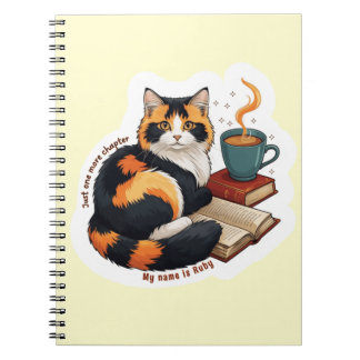 Cozy Calico Cat Personalized Spiral Notebook Notitieboek